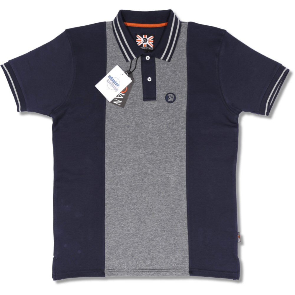 Trojan Records Retro Mod 60's Marl Melange 2 Button Tipped Polo Shirt